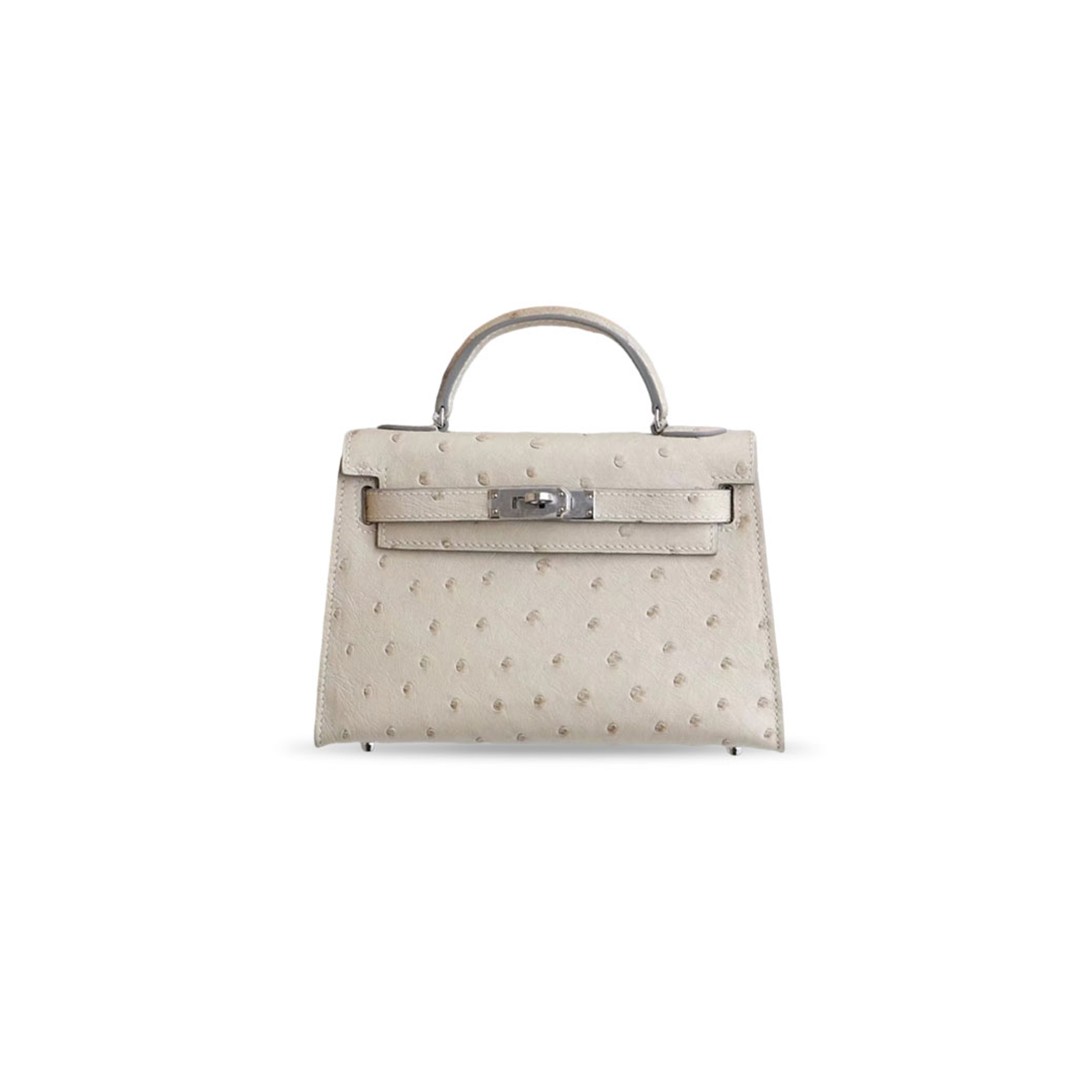 H**me5 master gris perle ostrich mini kelly 20 (19*12*5.5cm)